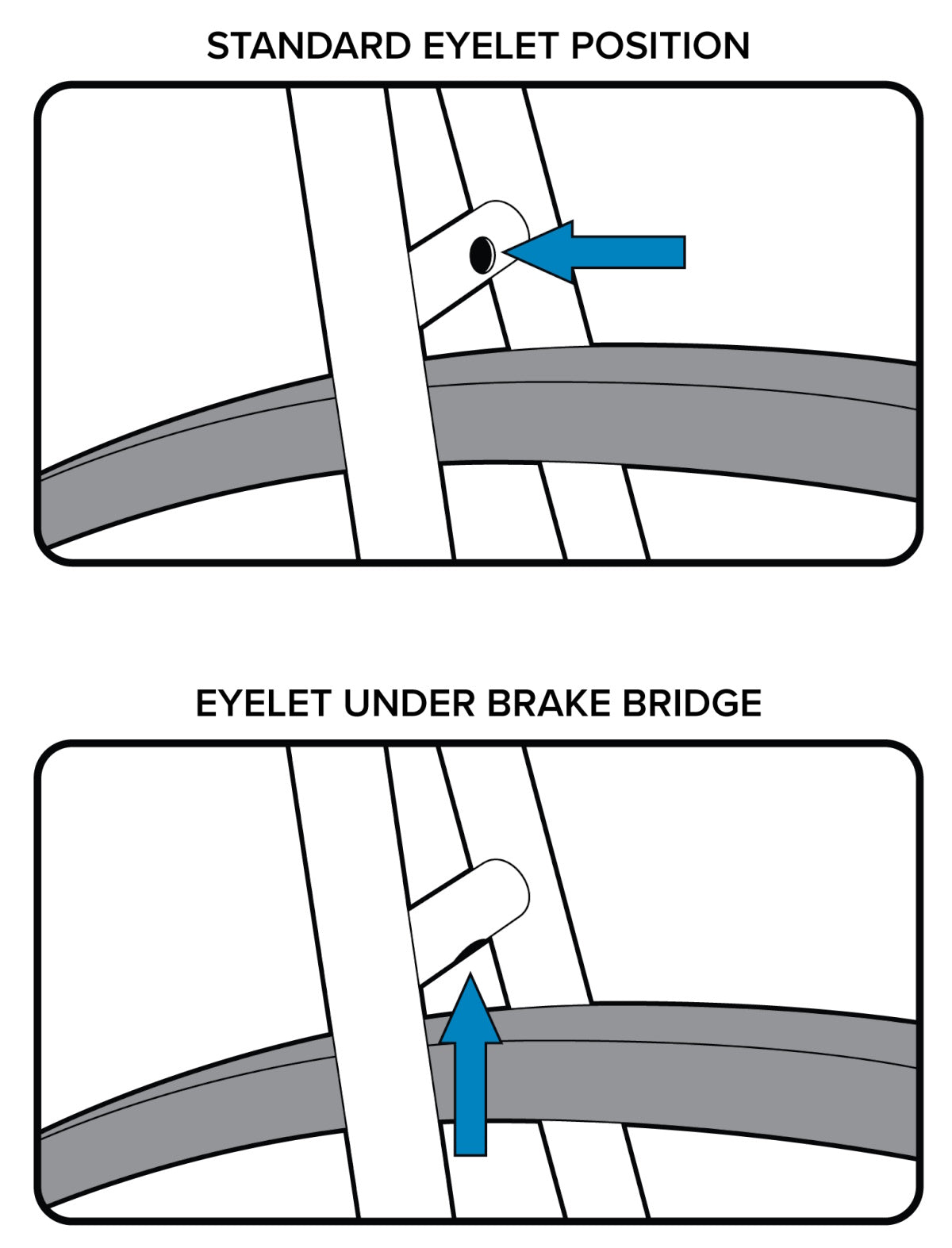 Rear Hanger for Braze-ons Under Brake Bridge